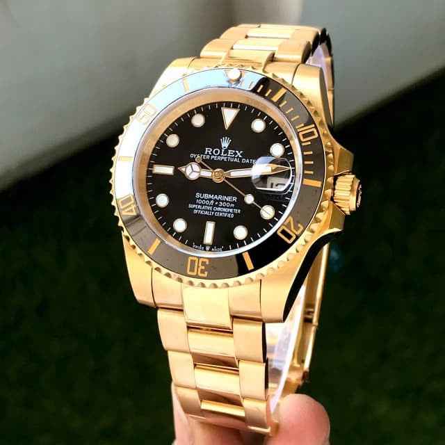 Rolex Submariner Stainless Steel Full Gold & Black Dial Japanese Automatic Master Quality Men’s Watch