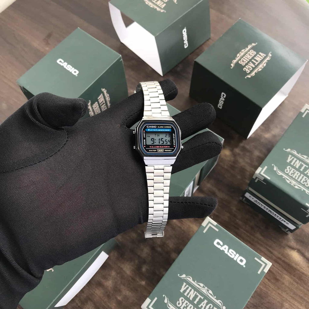 Casio Vintage Retro Collection Digital Watch A168WA-1YES Silver Unisex Watch