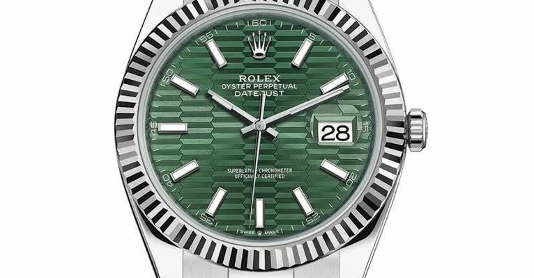 Rolex Date Just 41 Motif Green Dial Jubli Chain Automatic Men’s s Watch