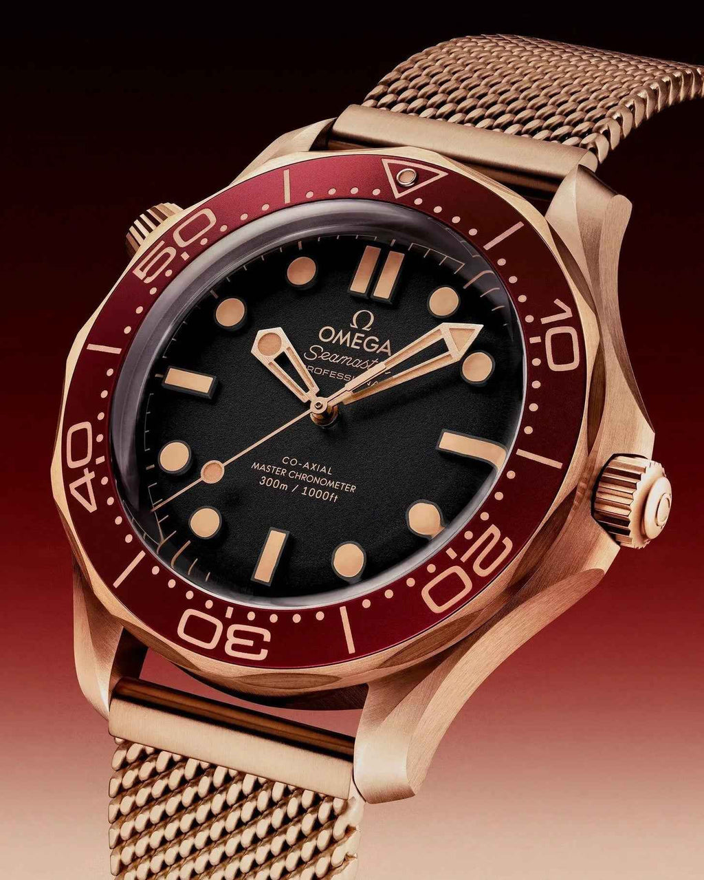 Omega Seamaster Diver 300M Bronze Gold Automatic Mens Watch