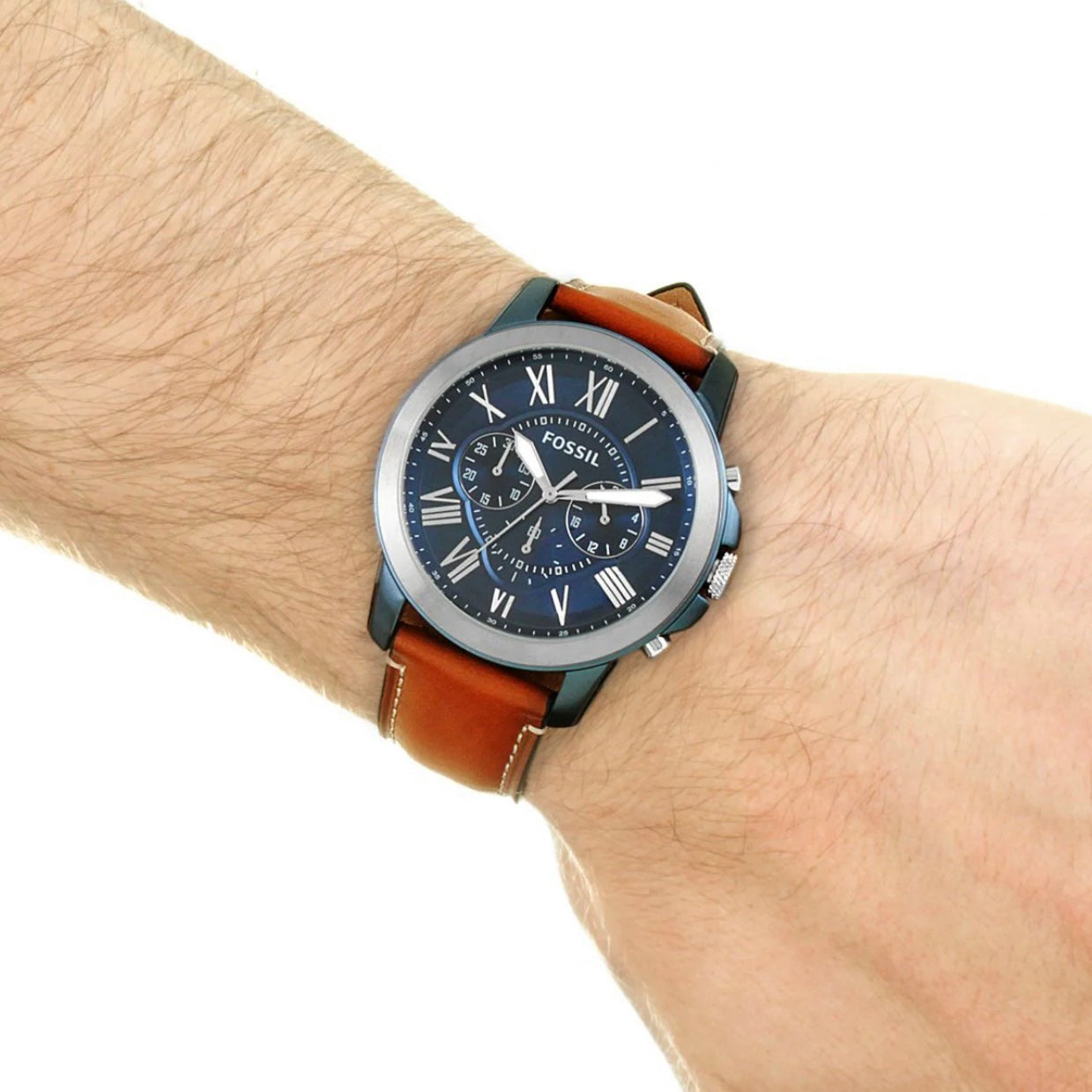 Fossil Grant FS5151 Quartz Stainless Steel and Leather Chronograph Mens Watch