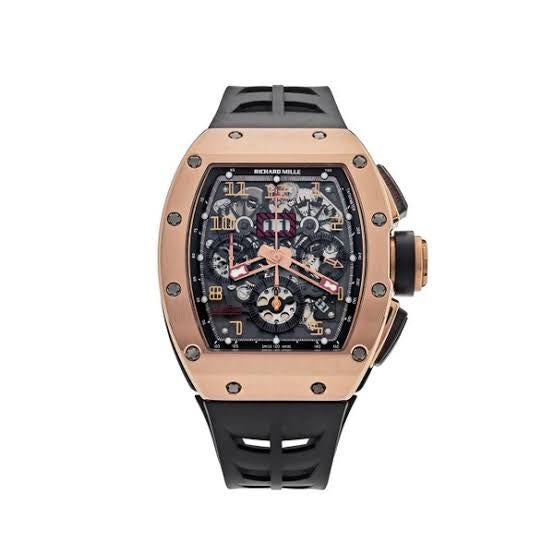 Richard Mille RM011-FM RoseGold Black Dial Swiss Automatic Premium Mens Watch