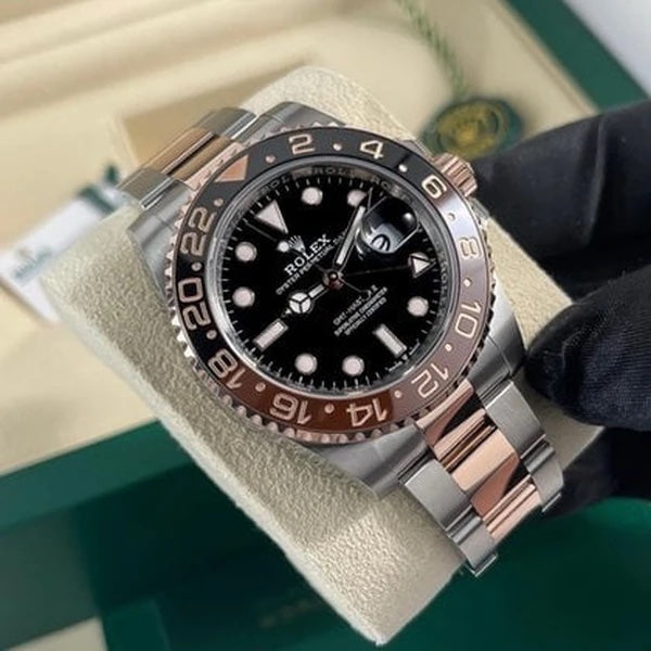 Rolex GMT Master || Two Tone Black Dial Japanese Automatic Mens Watch