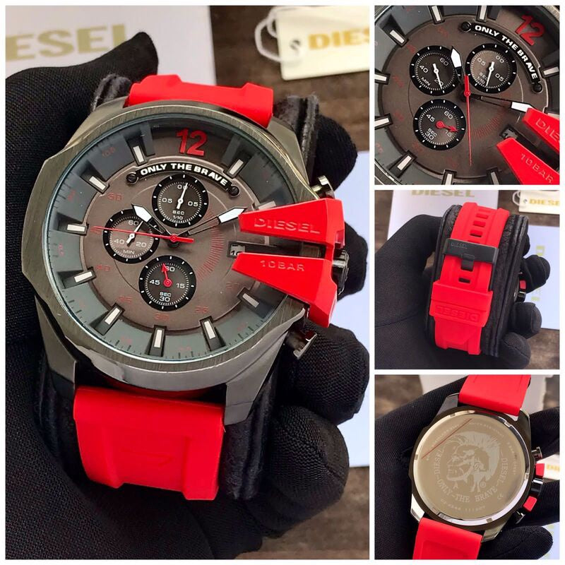 Diesel DZ4427 Japanese Quartz Machinery Silicon Strap Mens Watch