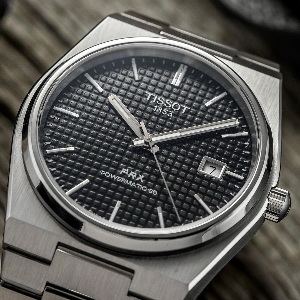 Tissot PRX Powermatic Japanese Black Dial Automatic Mens Watch
