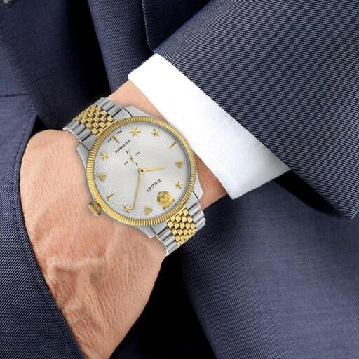 Gucci G-Timeless Watch White Dial With Star, Bee & Lions Head Automatic Mens Watch