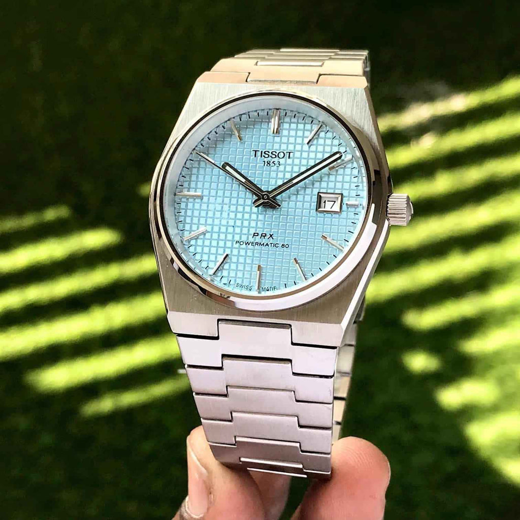 Tissot PRX Powermatic Japanese Tiffany Blue Dial Automatic Mens Watch