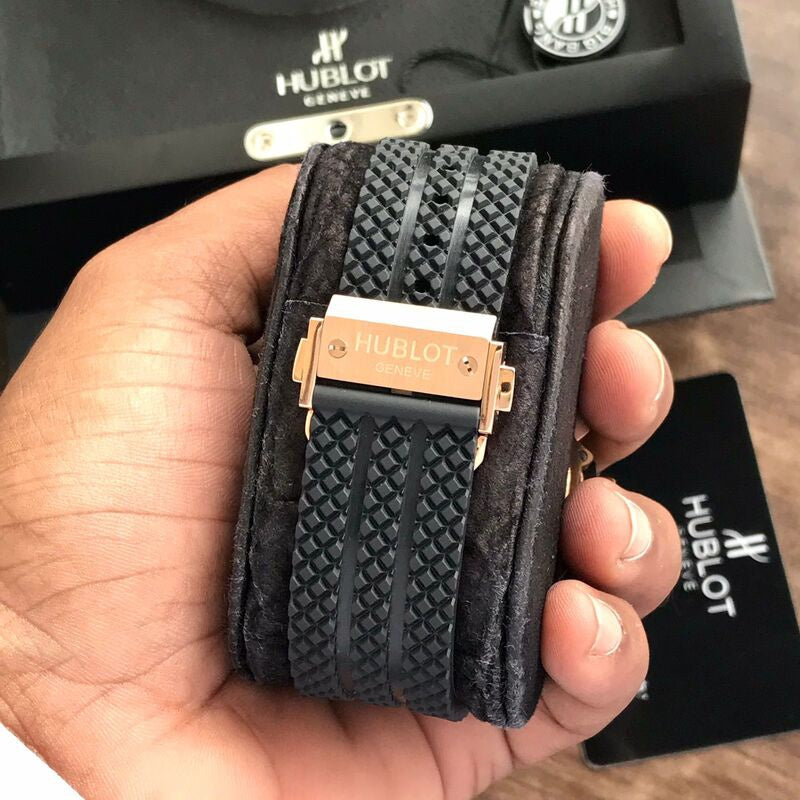 Hublot Big Bang Rosegold Black Swiss ETA Automatic Mens Watch
