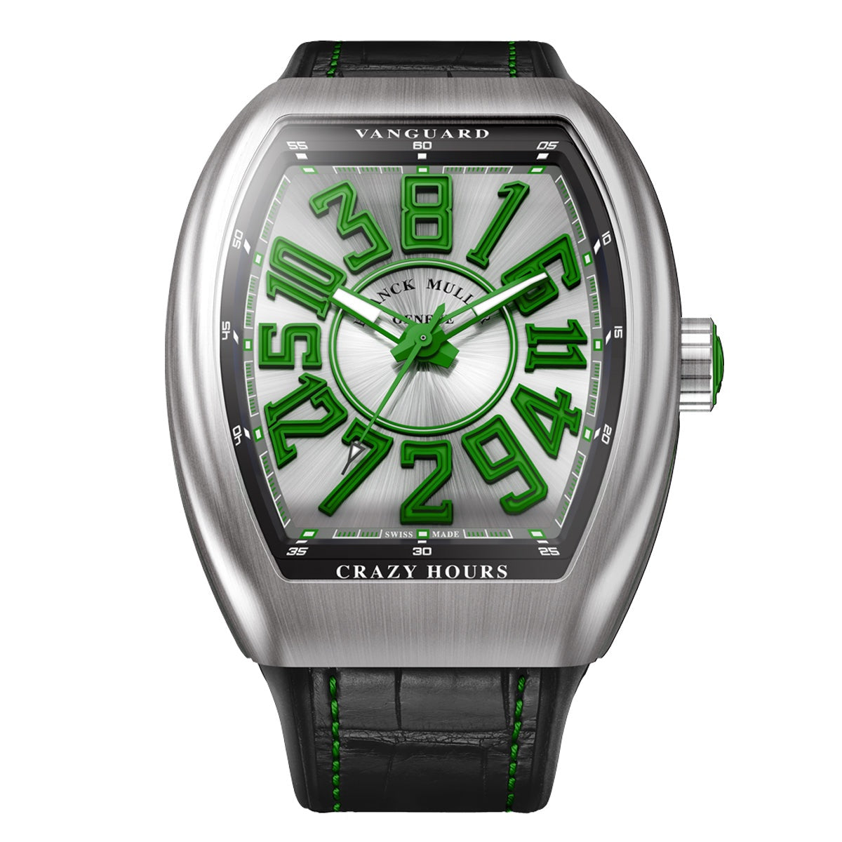 Franck Muller Vanguard Crazy Hours Green Swiss ETA V45CHBR (VR) Automatic Mens Watch