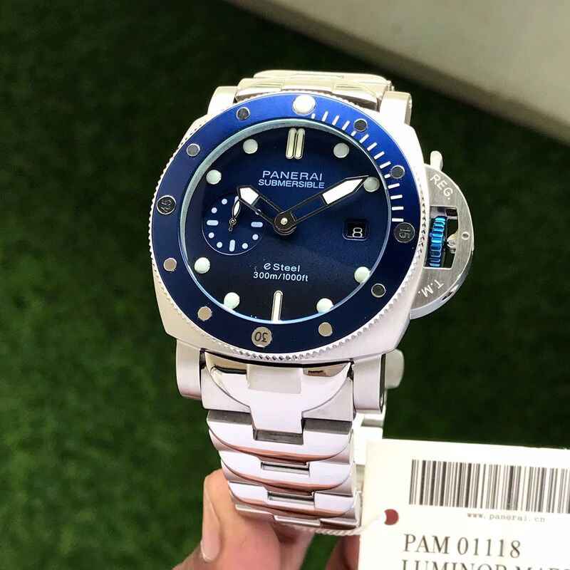 Panerai Submersible Stainless Steel Blue Swiss Automatic Men’s Watch