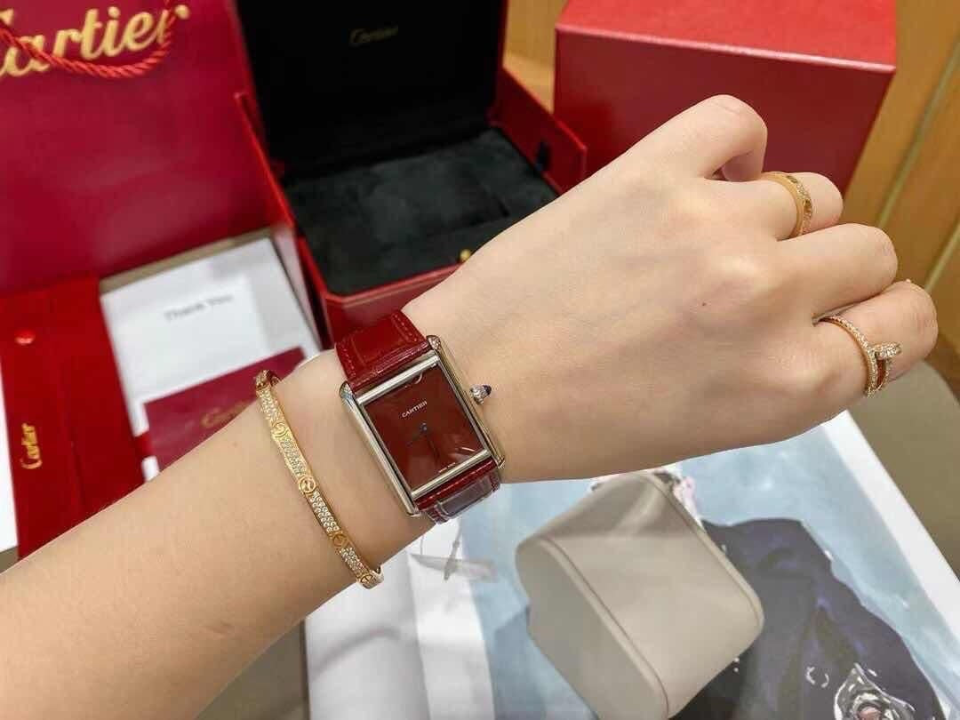 Cartier Tank Premium Unisex Watch – Red Dial Edition