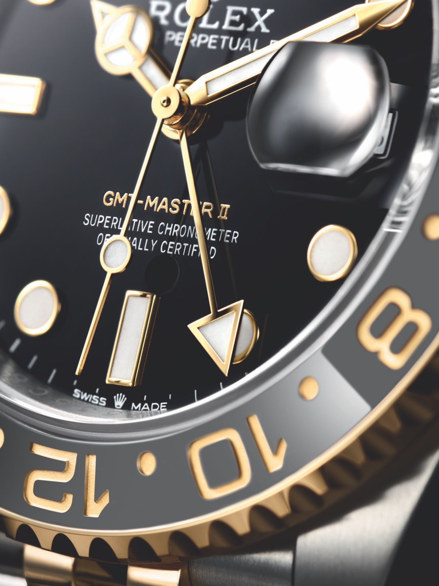 Rolex GMT-Master II With Black Ceramic Bezel Full Gold Tone & Black Dial Japanese Automatic Master Quality Mens Watch