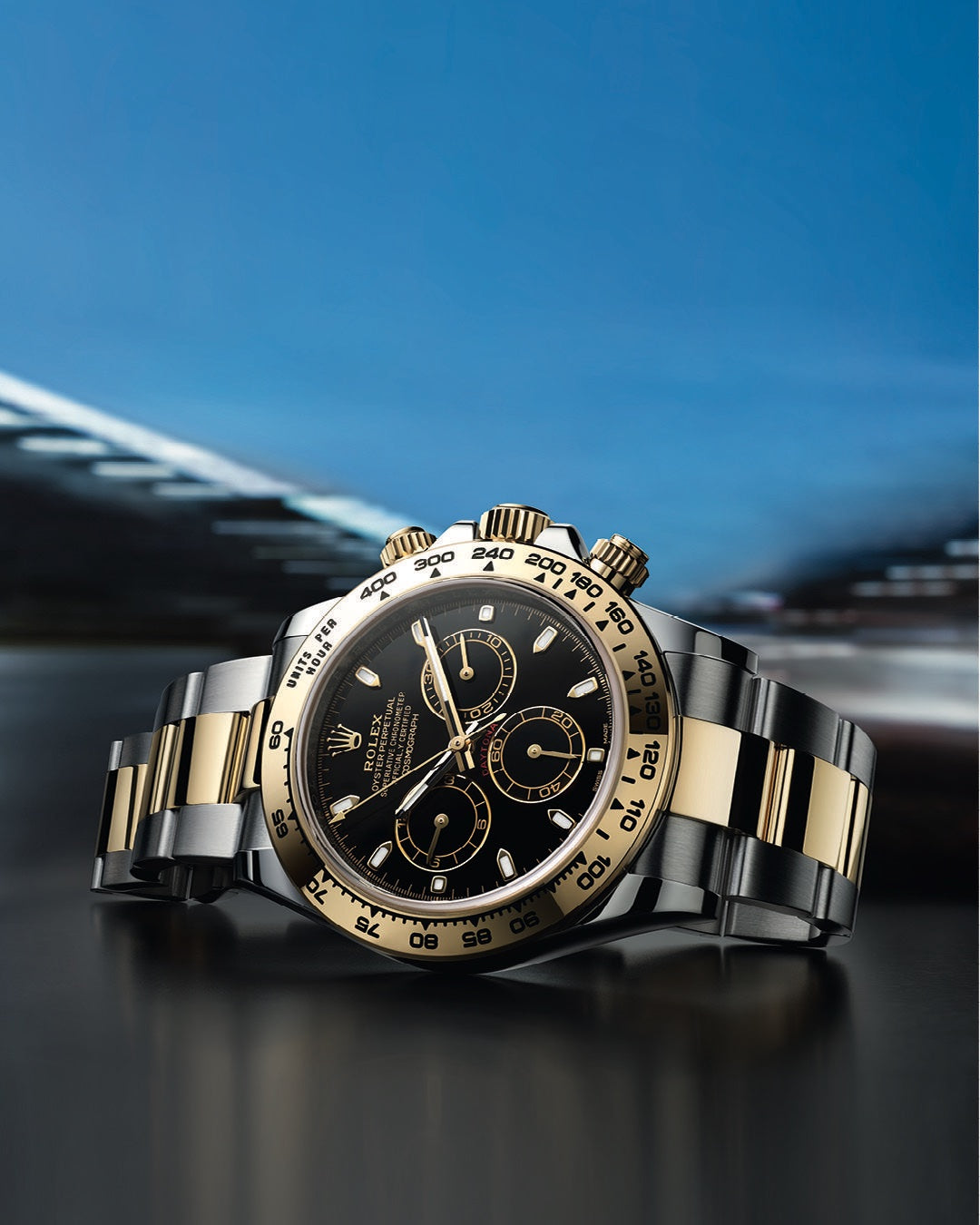Rolex Daytona Panda Stainless Steel Gold & Black Dial Japanese Master Quality Automatic Men’s Watch