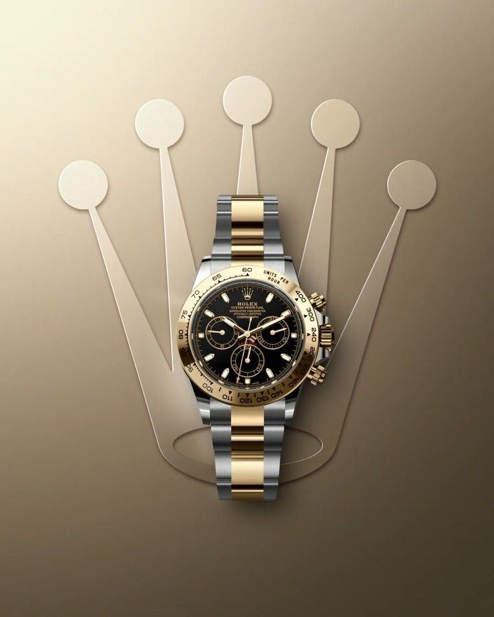 Rolex Daytona Panda Stainless Steel Gold & Black Dial Japanese Master Quality Automatic Men’s Watch