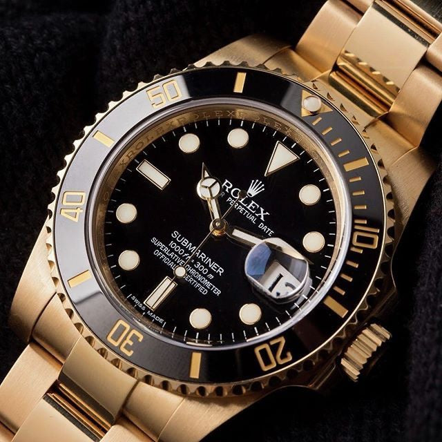 Rolex Submariner Stainless Steel Full Gold & Black Dial Japanese Automatic Master Quality Men’s Watch