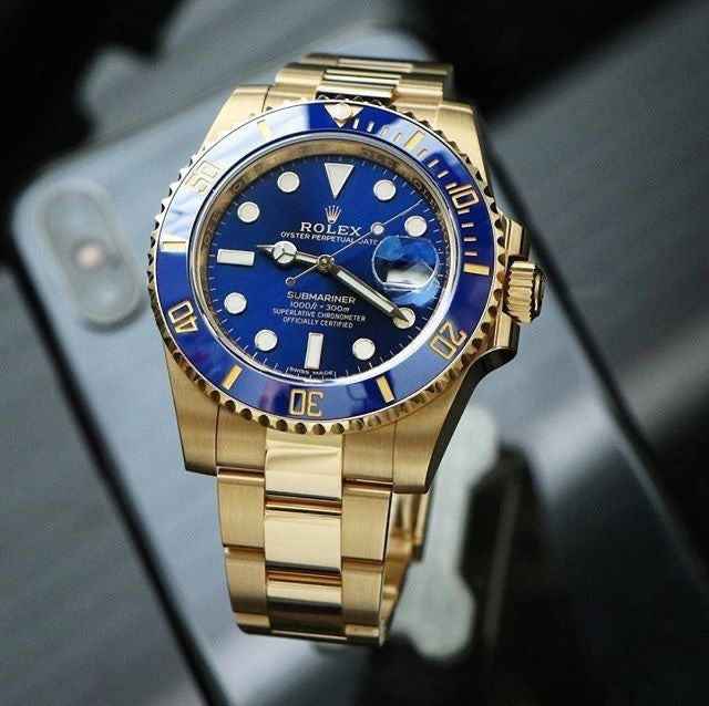 Rolex Submariner Full Gold & Blue Dial Japanese Master Quality Automatic Men’s Watch