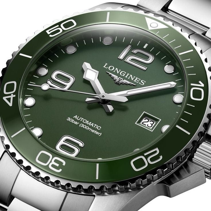 New Longines HydroConquest Stainless Steel Automatic Green Dial Men’s Watch