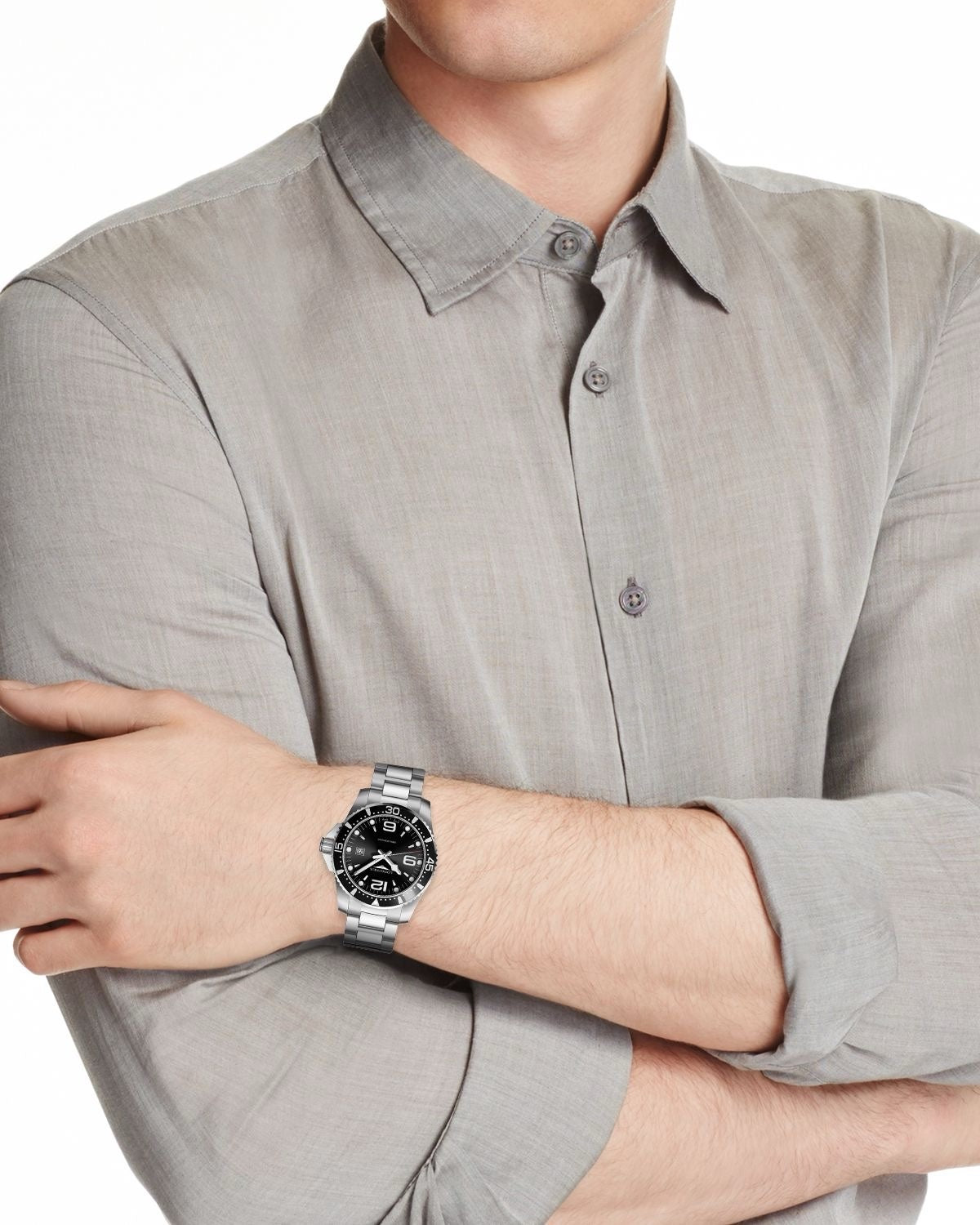 Longines HydroConquest Silver Black Dial Premium Automatic Men’s Watch