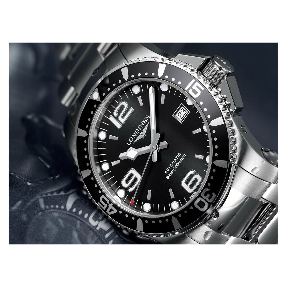 Longines HydroConquest Silver Black Dial Premium Automatic Men’s Watch