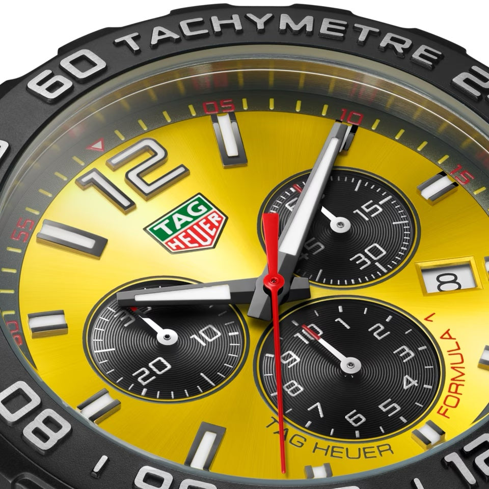 Tag Heuer Formula 1 Yellow Stainless Steel Japanese Quality Quartz Chronograph Master Quality Men’s Watch