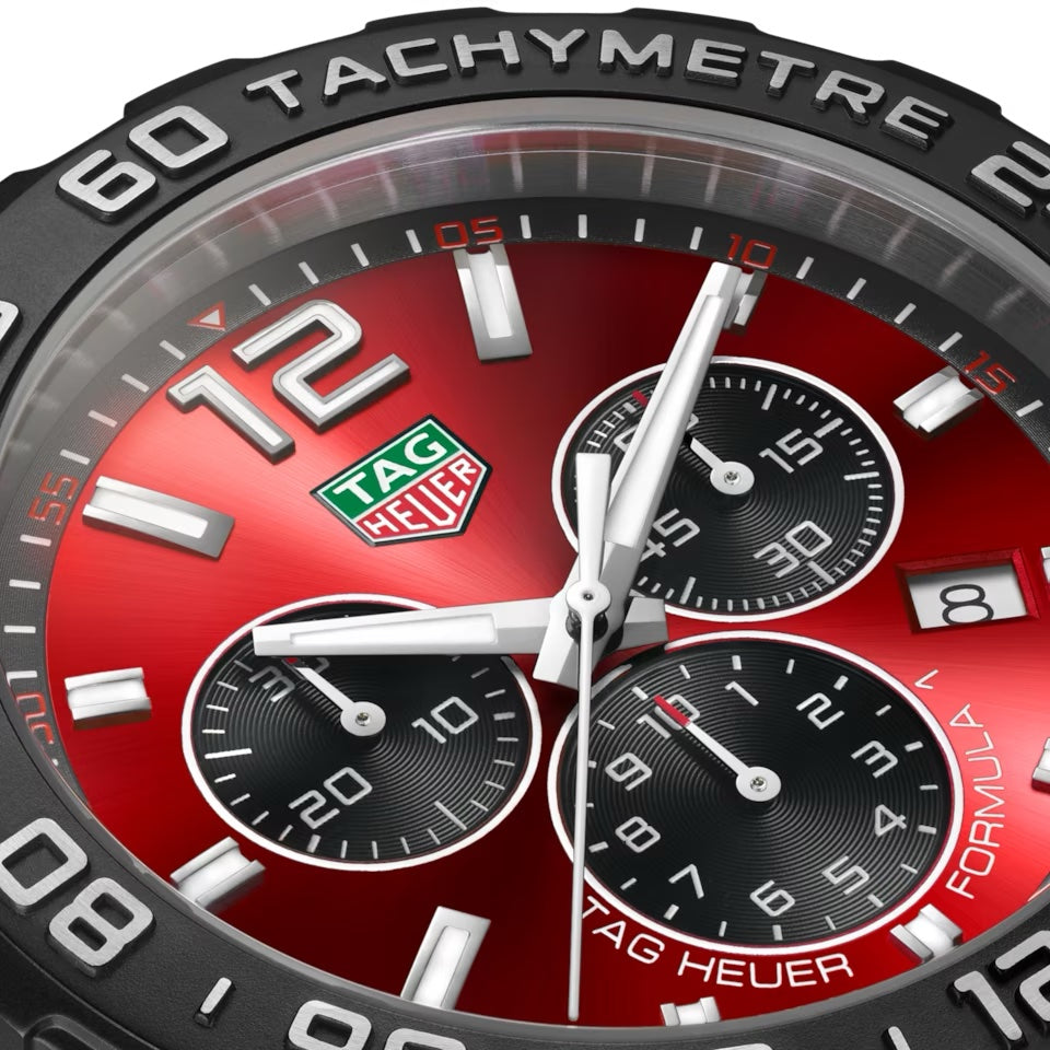 Tag Heuer Formula 1 Red Stainless Steel Japanese Quality Quartz Chronograph Master Quality Men’s Watch