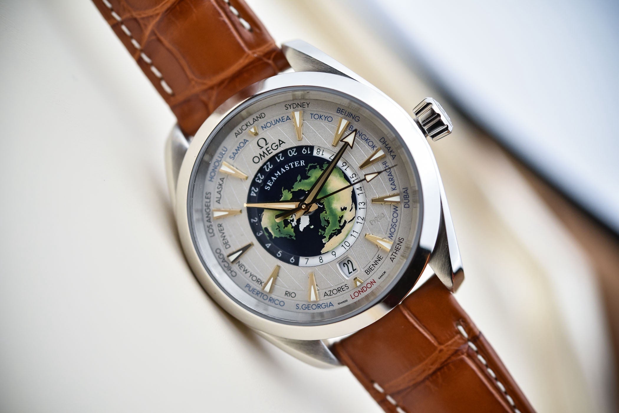 Omega Aqua Terra Co‑Axial Master Chronometer World timer Japanese Automatic Men’s Watch