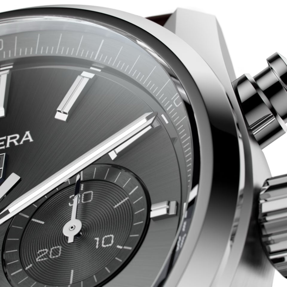Tag Heuer Carrera Japanese Machinery Grey Dial & Brown Leather Strap Master Quality Mens Watch