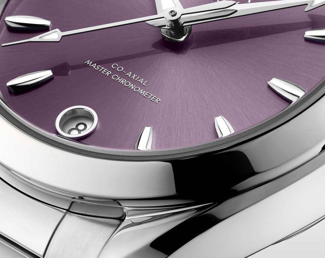 Omega Aqua Terra Shades Co-Axial Master Chronometer Silver Purple 34 mm Women’s Watch