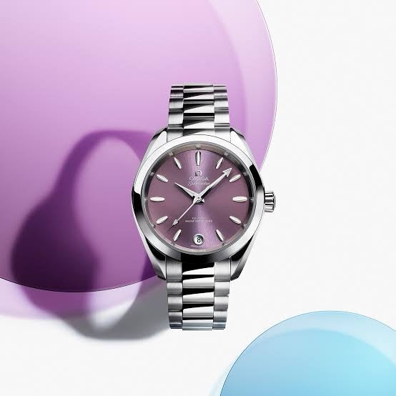 Omega Aqua Terra Shades Co-Axial Master Chronometer Silver Purple 34 mm Women’s Watch