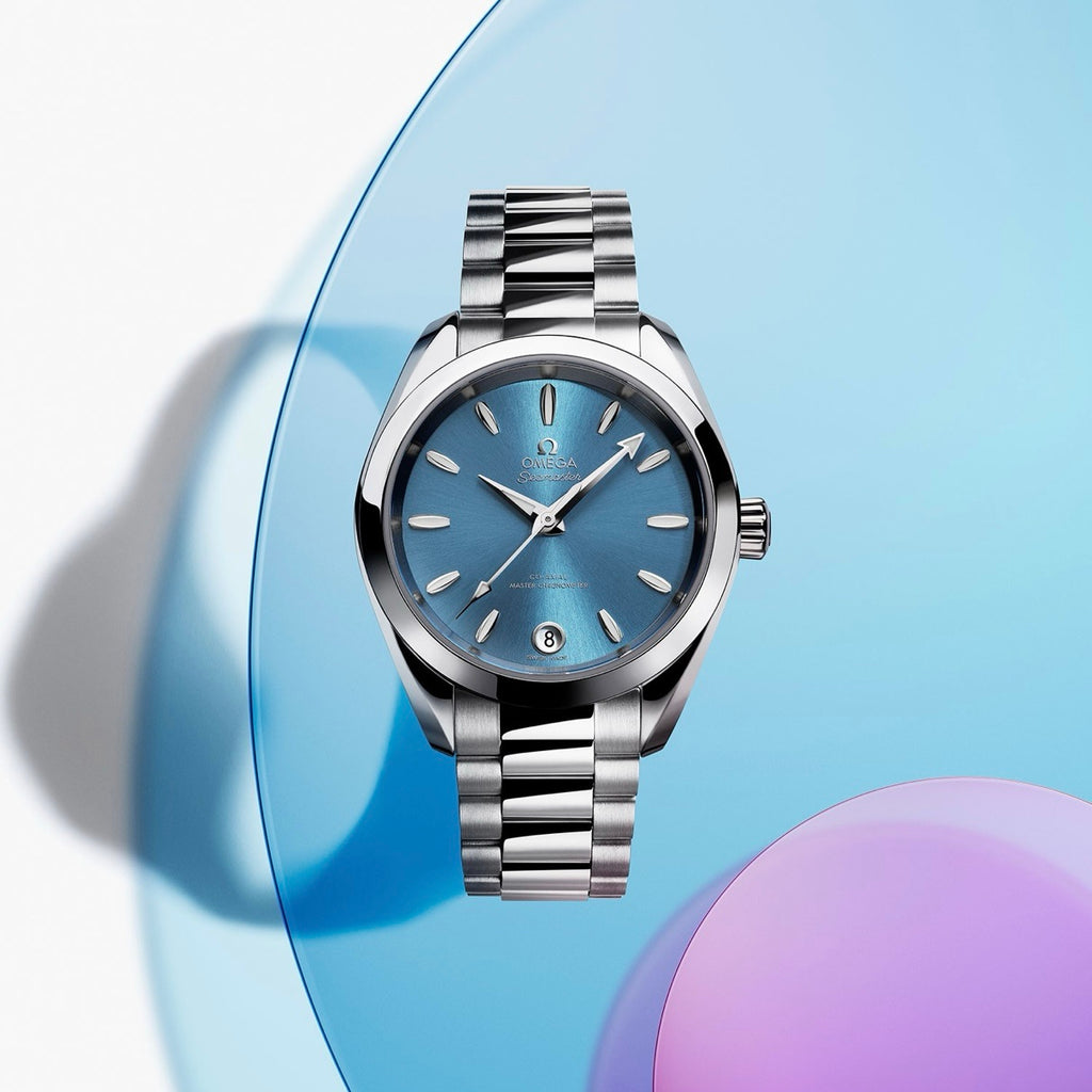 Omega Aqua Terra Shades Co-Axial Master Chronometer Silver Blue 34 mm Women’s Watch