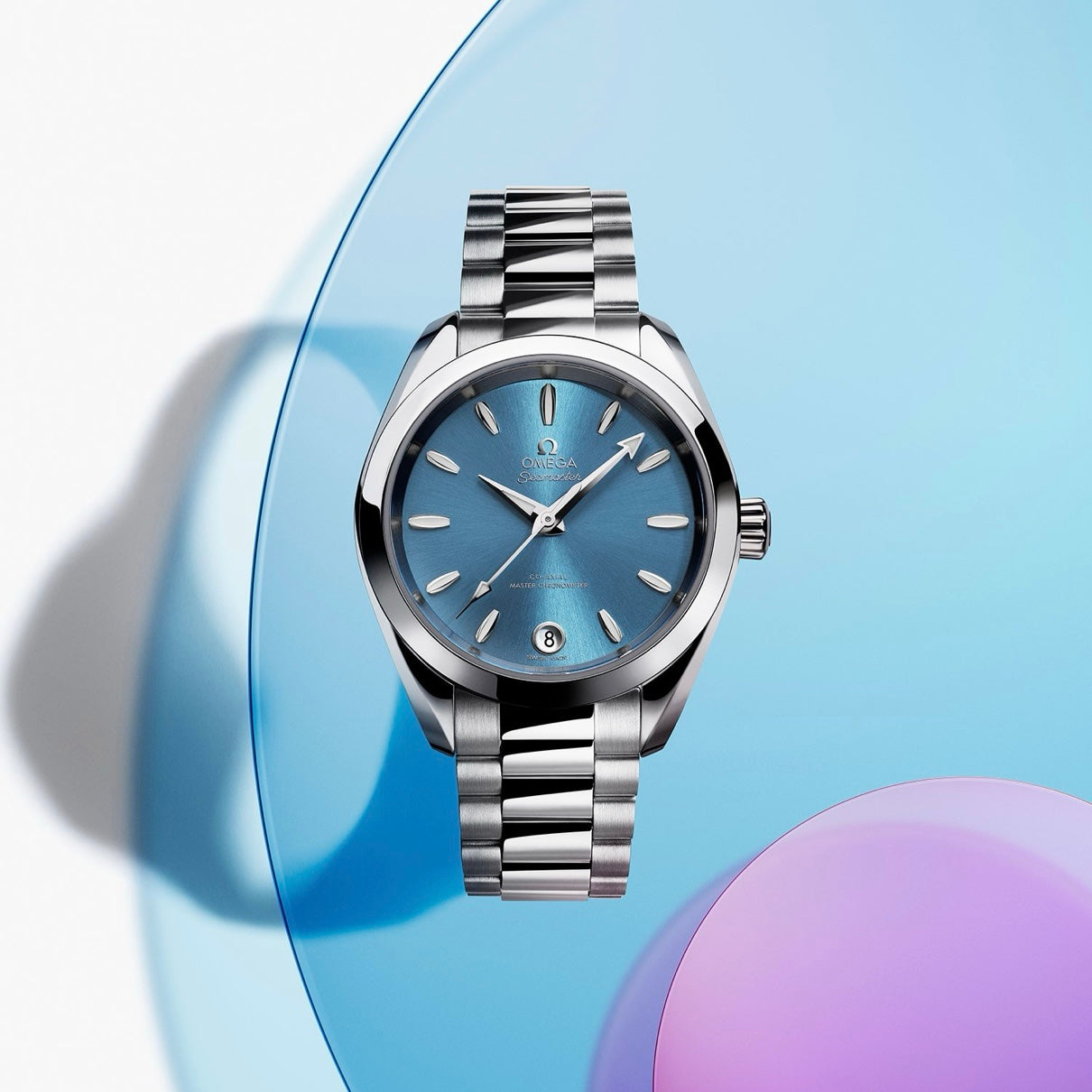 Omega Aqua Terra Shades Co-Axial Master Chronometer Silver Blue 34 mm Women’s Watch