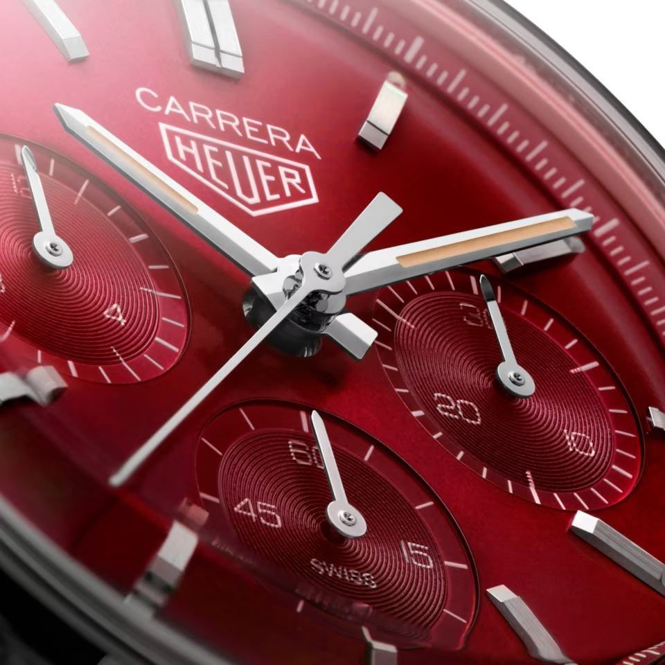 Tag Heuer Grand Carrera Red Dial & Black Leather Strap Japanese Master Quality Men’s Watch