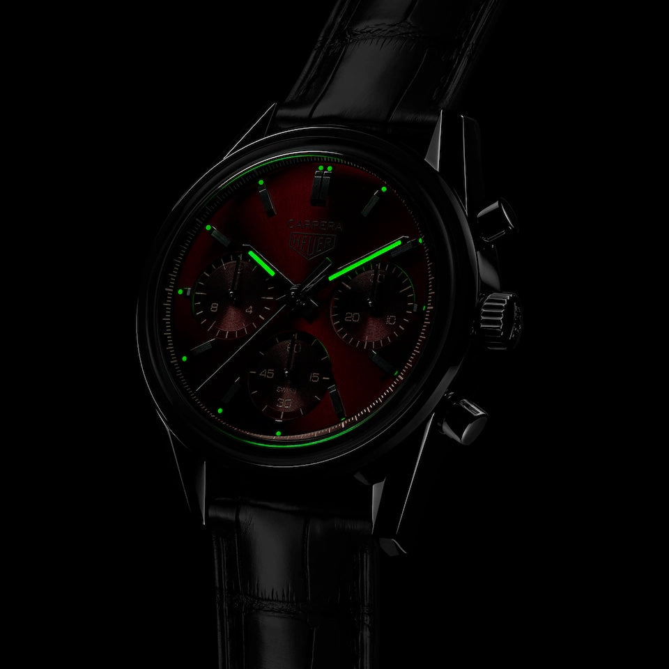 Tag Heuer Grand Carrera Red Dial & Black Leather Strap Japanese Master Quality Men’s Watch