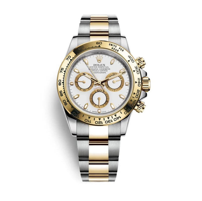 Rolex Daytona Two Tone White Dial Automatic Mens Watch