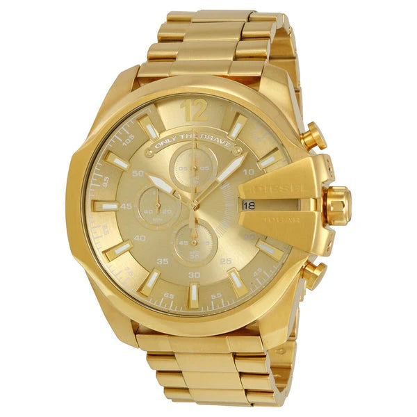 Diesel Mega Chief DZ4360 Full Gold Chronograph Mens Watch