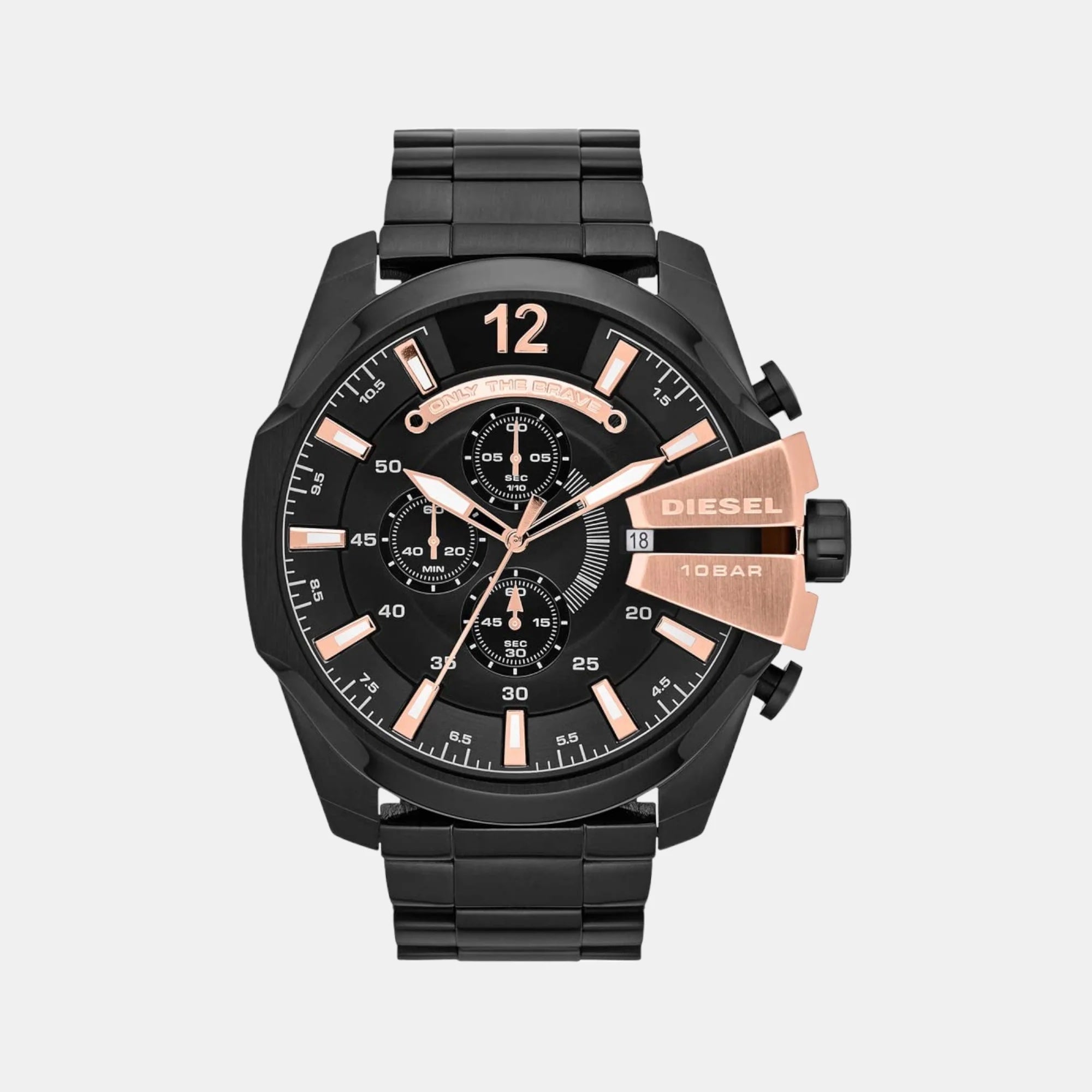 Diesel Mega Chief DZ4309 Black Rose gold Chronograph Mens Watch