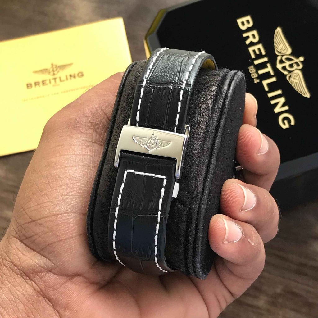 Breitling Navitimer B01 Chronograph Brown Dial Black Leather Strap Men’s Watch