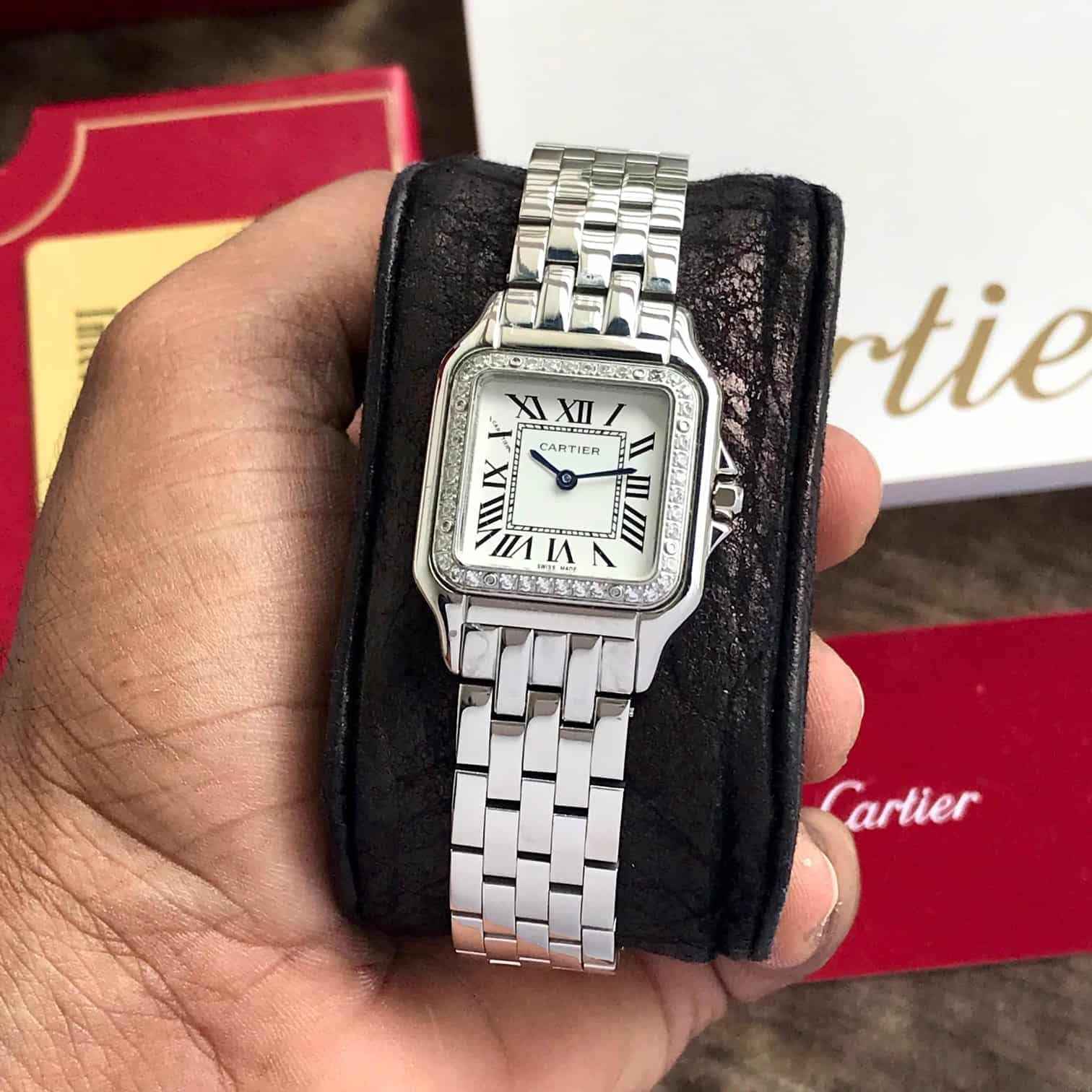 Cartier Panthere De Cartier Silver White Dial Premium Women’s Watch - Therealtime