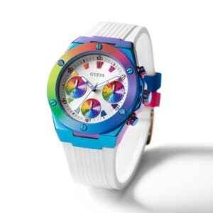 Guess Athena GW0030L6 White Dial White Rubber Strap Women Watch