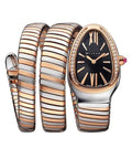 Bvlagri Rose-Gold Stainless Steel & Diamond Serpenti Tubogas Womens Watch - Therealtime