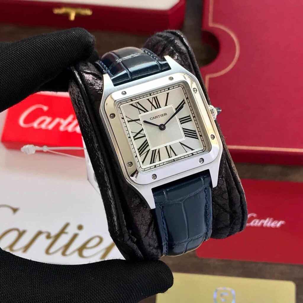 Cartier Santos Dumont Premium Silver White Dial Unisex Watch - Therealtime
