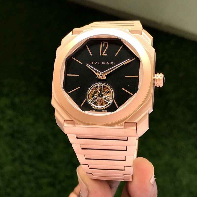 BULGARI Octo Finissimo Tourbillion RoseGold Black Dial Automatic Mens Watch