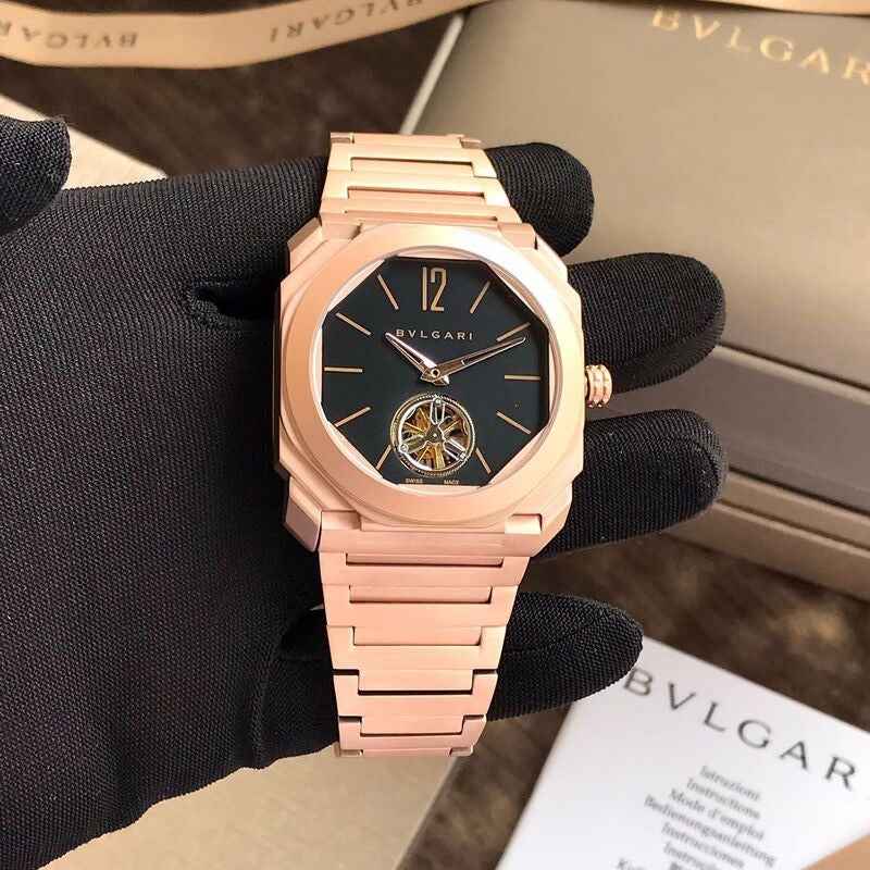 BULGARI Octo Finissimo Tourbillion RoseGold Black Dial Automatic Mens Watch