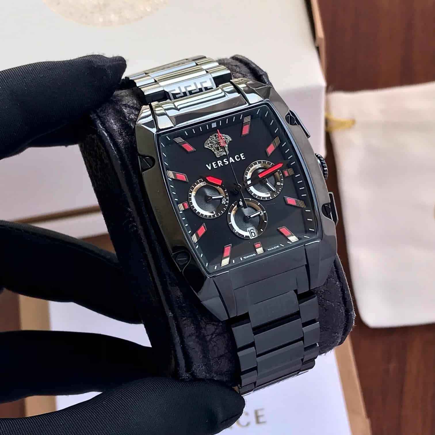 VERSACE VE6H00623 Black Chronograph Stainless Steel Men’s Watch