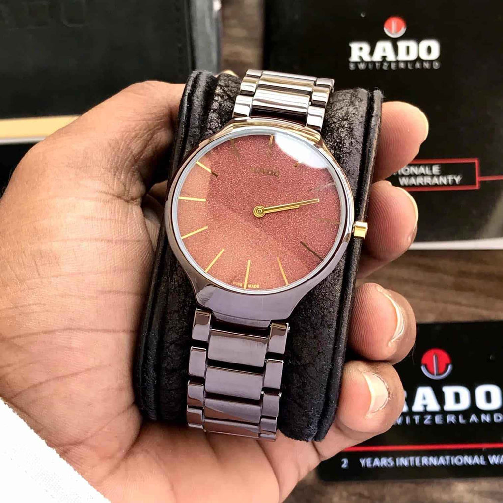 Rado True Thinline Brown Ceramica Japanese Unisex Watch