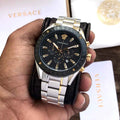 VERSACE Male Black Stainless Steel Chronograph Watch VEHB00619