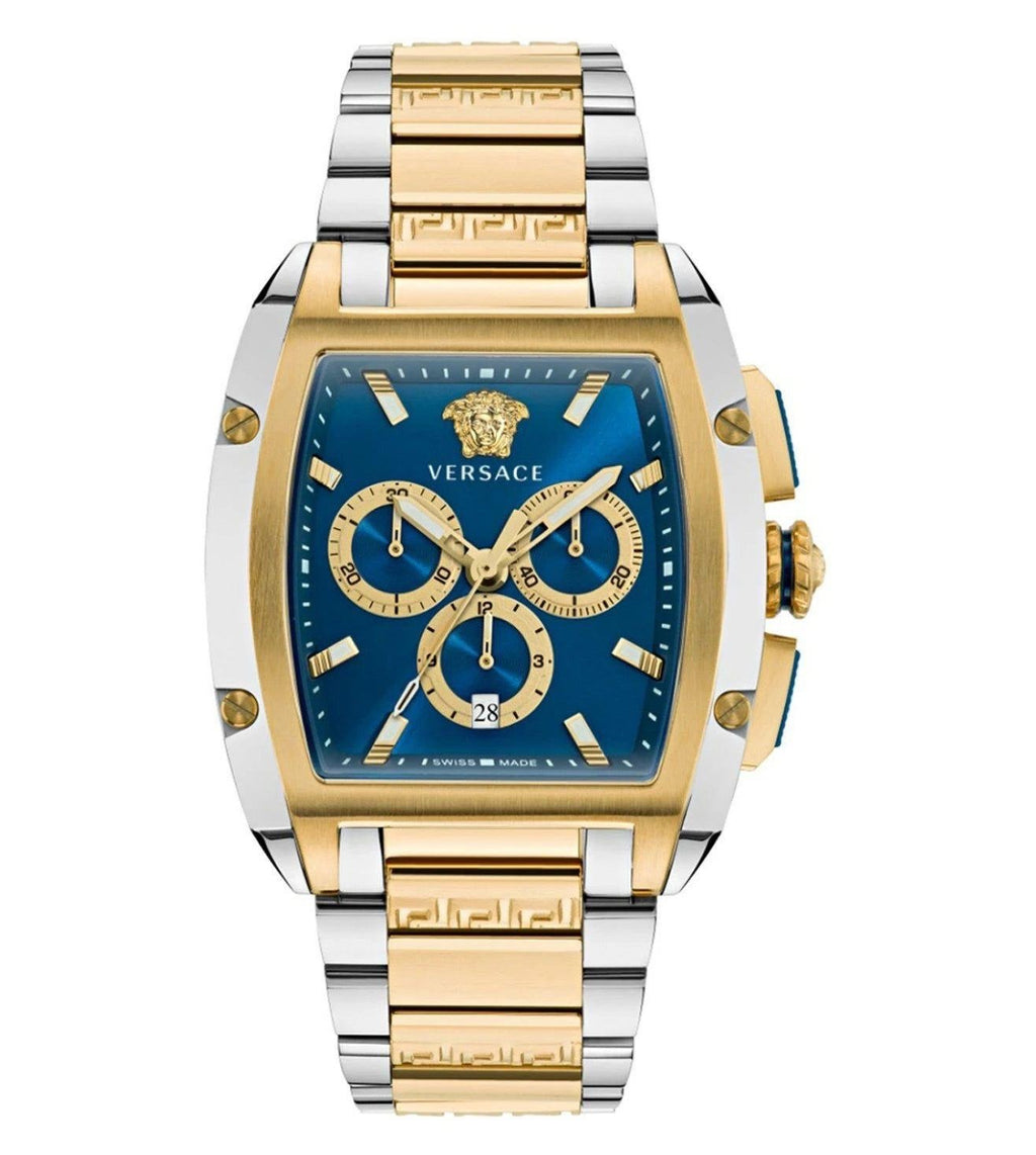 Versace VE6H00723 Two Tone Blue Dial Japanese Quartz Mens Watch