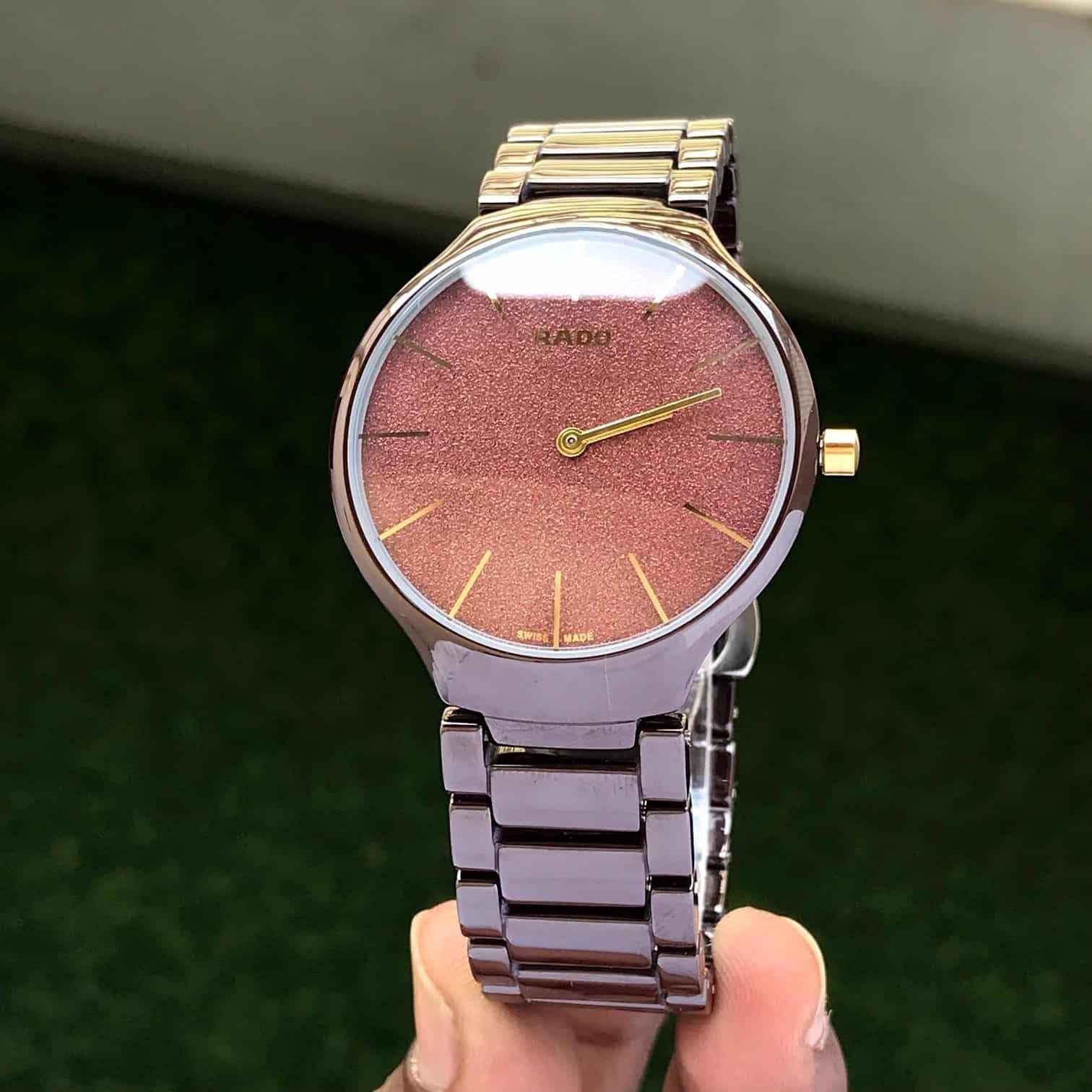 Rado True Thinline Brown Ceramica Japanese Unisex Watch