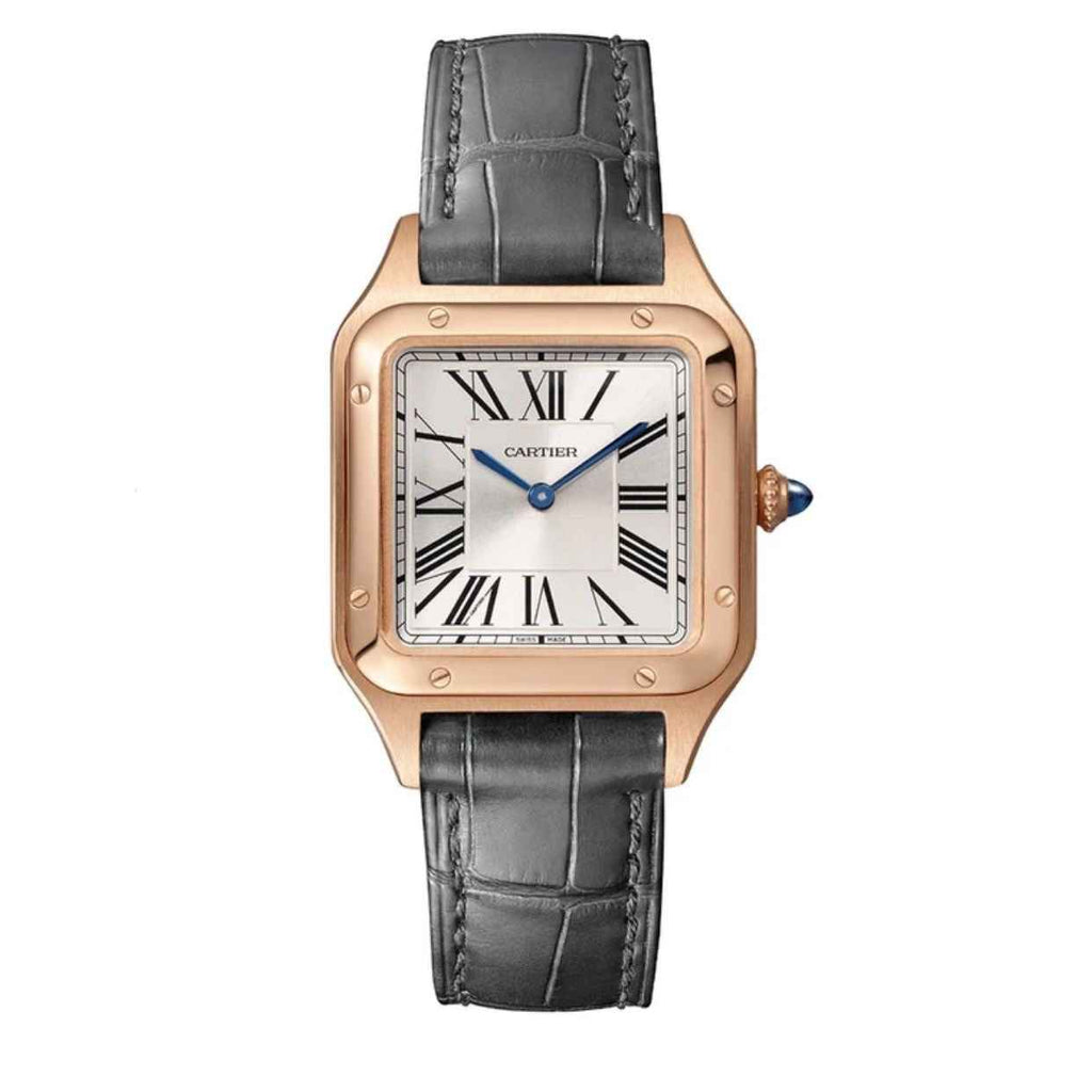 Cartier De Santos Dumont Premium RoseGold White Dial Unisex Watch - Therealtime