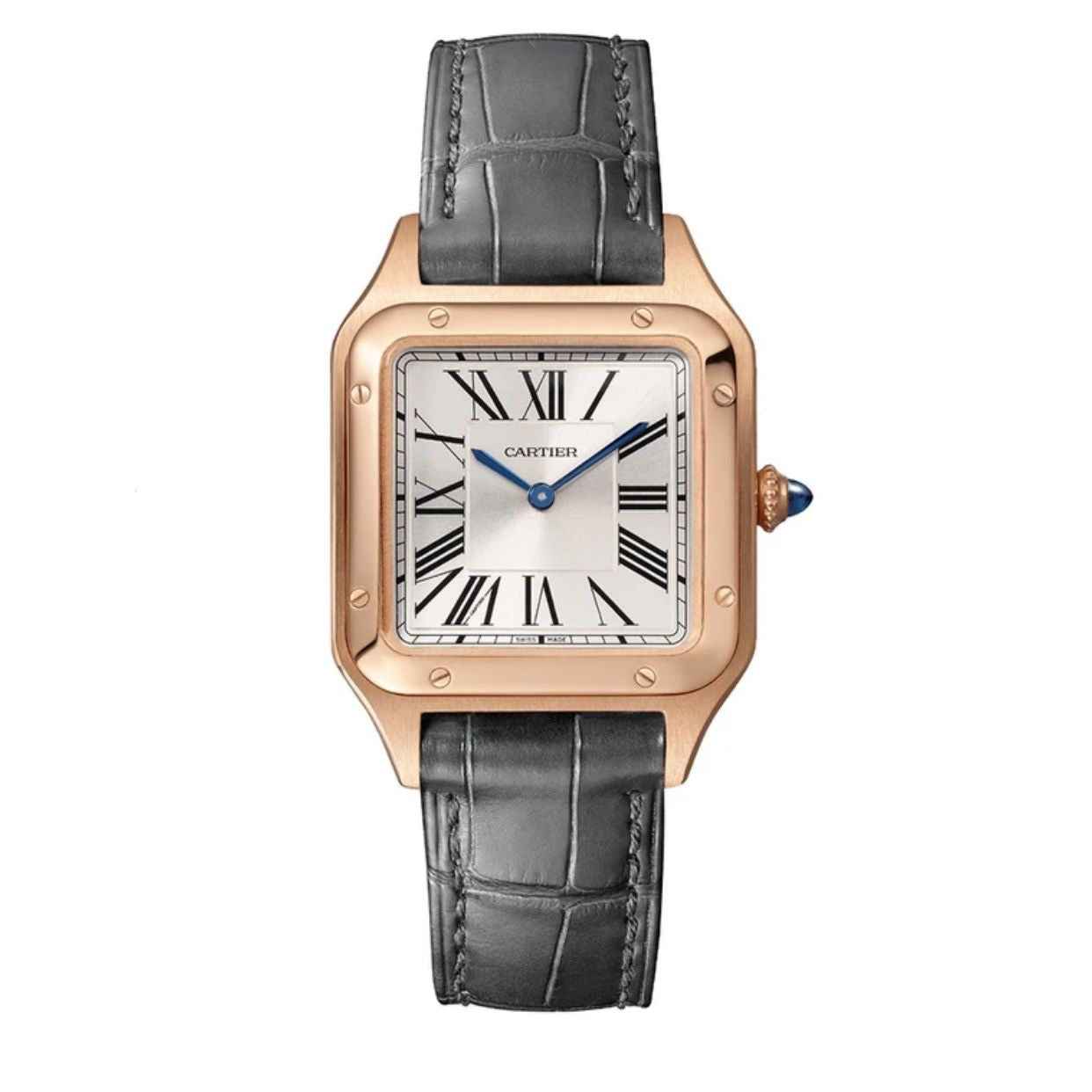 Cartier De Santos Dumont Premium RoseGold White Dial Unisex Watch - Therealtime